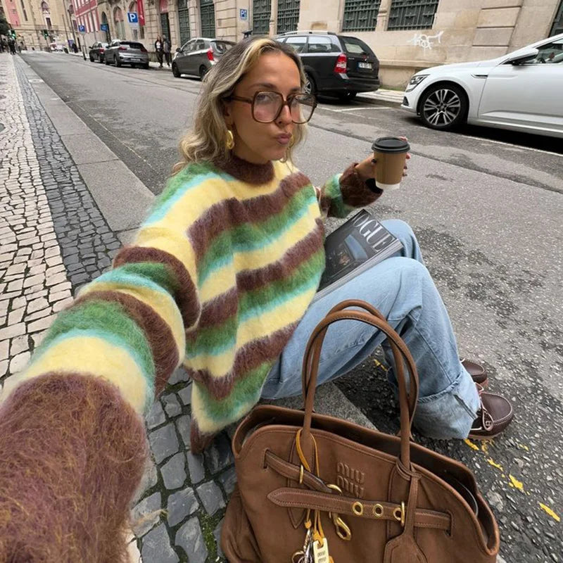 LOREN Striped Sweater