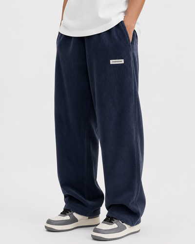 Men's corduroy loose European size hanging multi-functional casual straight leg pants, suitable for daily travel