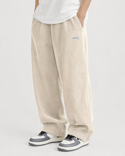 Men's corduroy loose European size hanging multi-functional casual straight leg pants, suitable for daily travel