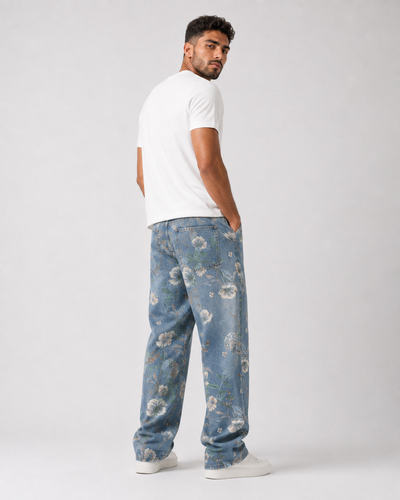 ג׳ינס FLORAL WIDE