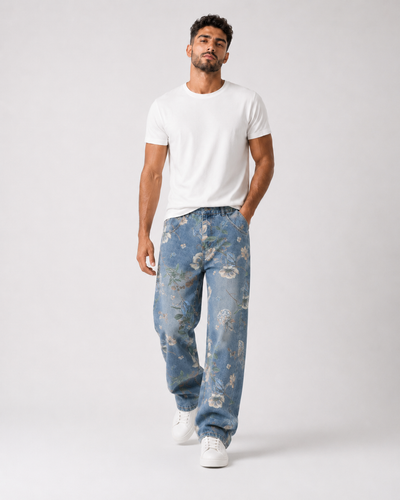 ג׳ינס FLORAL WIDE