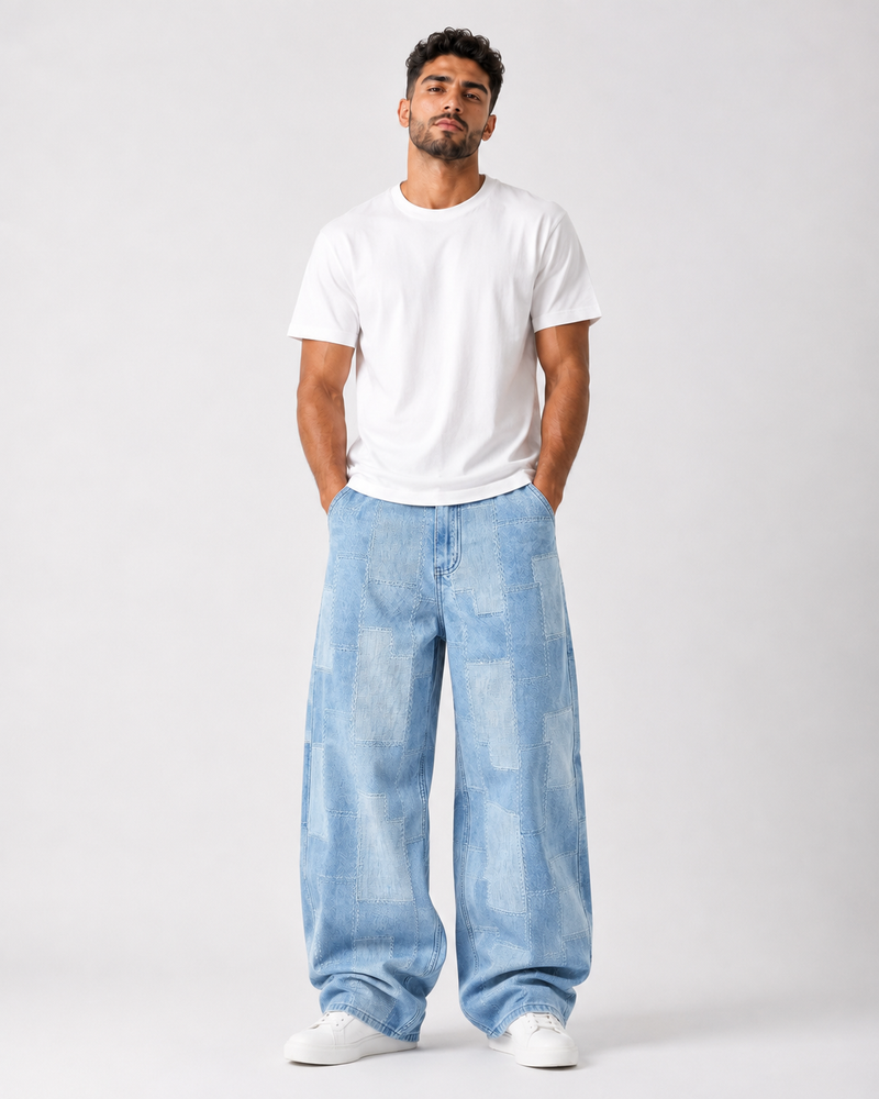 ג׳ינס PATCHWORK WIDE