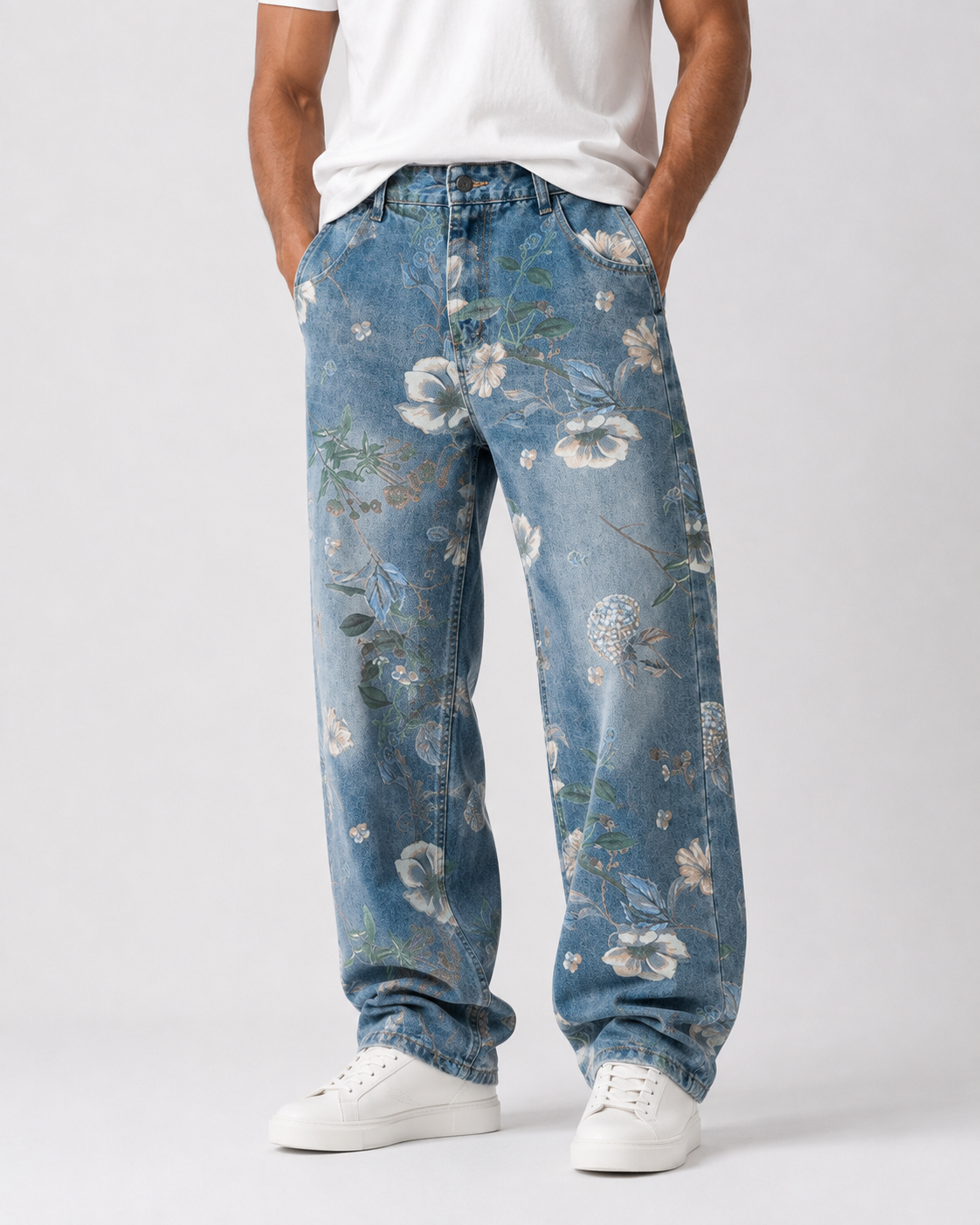 ג׳ינס FLORAL WIDE