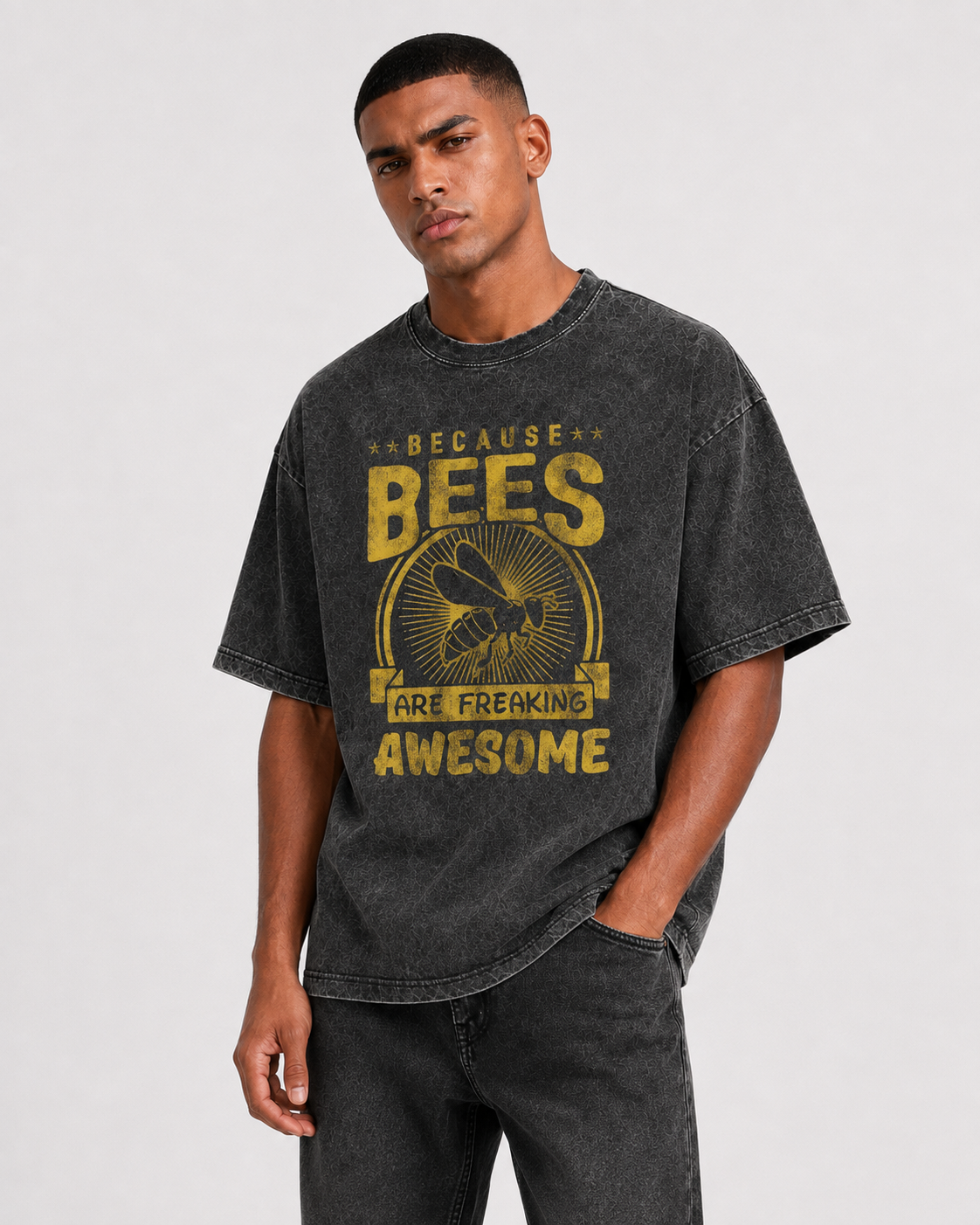 חולצת טי וינטג׳ BEE AWESOME