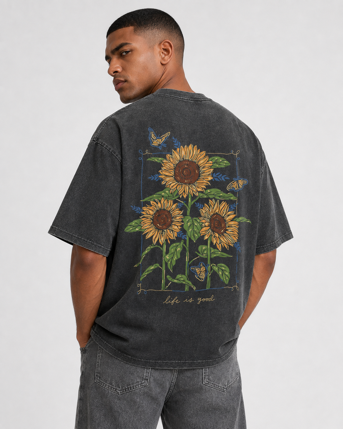 חולצת טי וינטג׳ SUNFLOWER LIFE