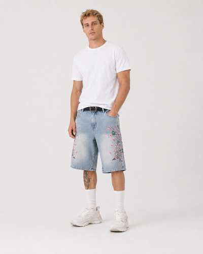ג׳ינס קרופ BAGGY FLORAL