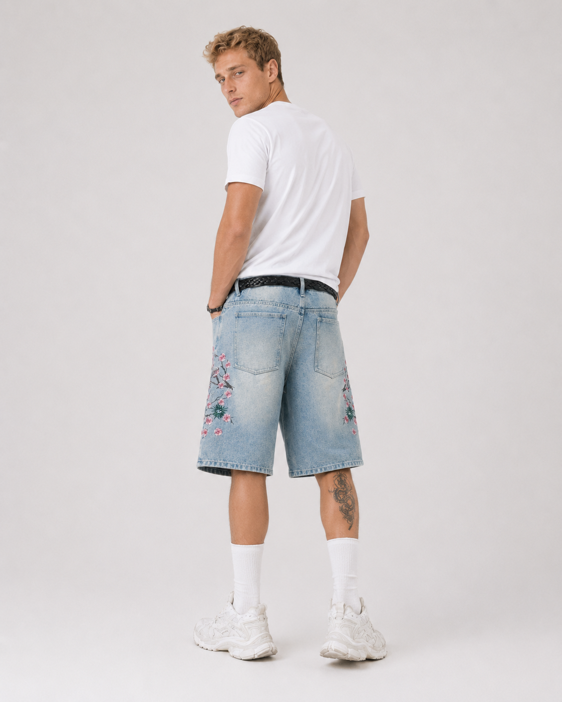 ג׳ינס קרופ BAGGY FLORAL