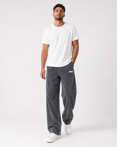 Men's corduroy loose European size hanging multi-functional casual straight leg pants, suitable for daily travel