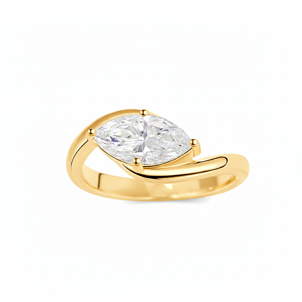 טבעת עם אבן מואסנייט דגם Karin