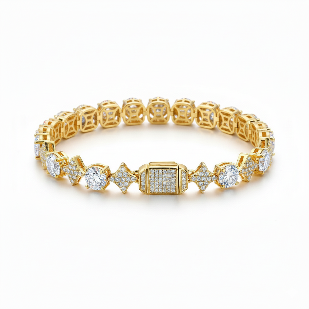 צמיד טניס מואסנייט דגם Majestic Steel