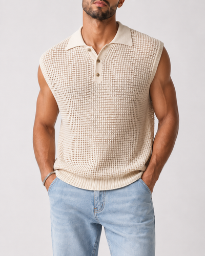 טופ סרוג SLEEVELESS POLO