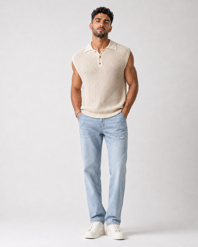 טופ סרוג SLEEVELESS POLO
