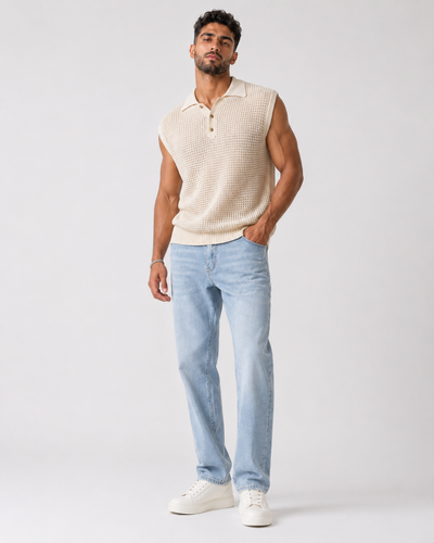 טופ סרוג SLEEVELESS POLO