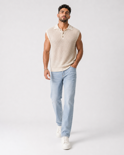 טופ סרוג SLEEVELESS POLO
