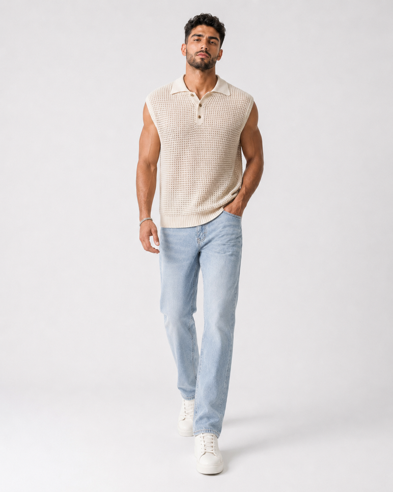 טופ סרוג SLEEVELESS POLO