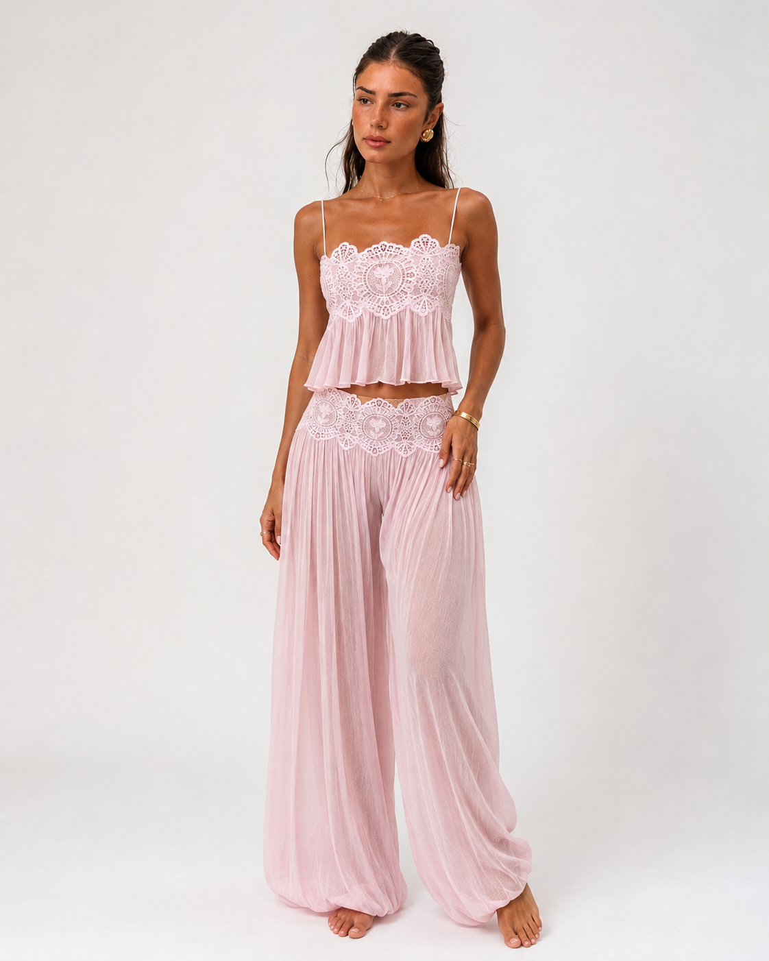 סט תחרה רומנטי ROSÉ LACE