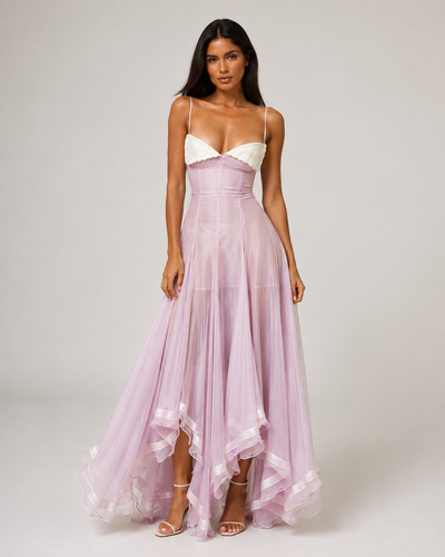 שמלת שיפון מידי LILAC ÉLÉGANCE