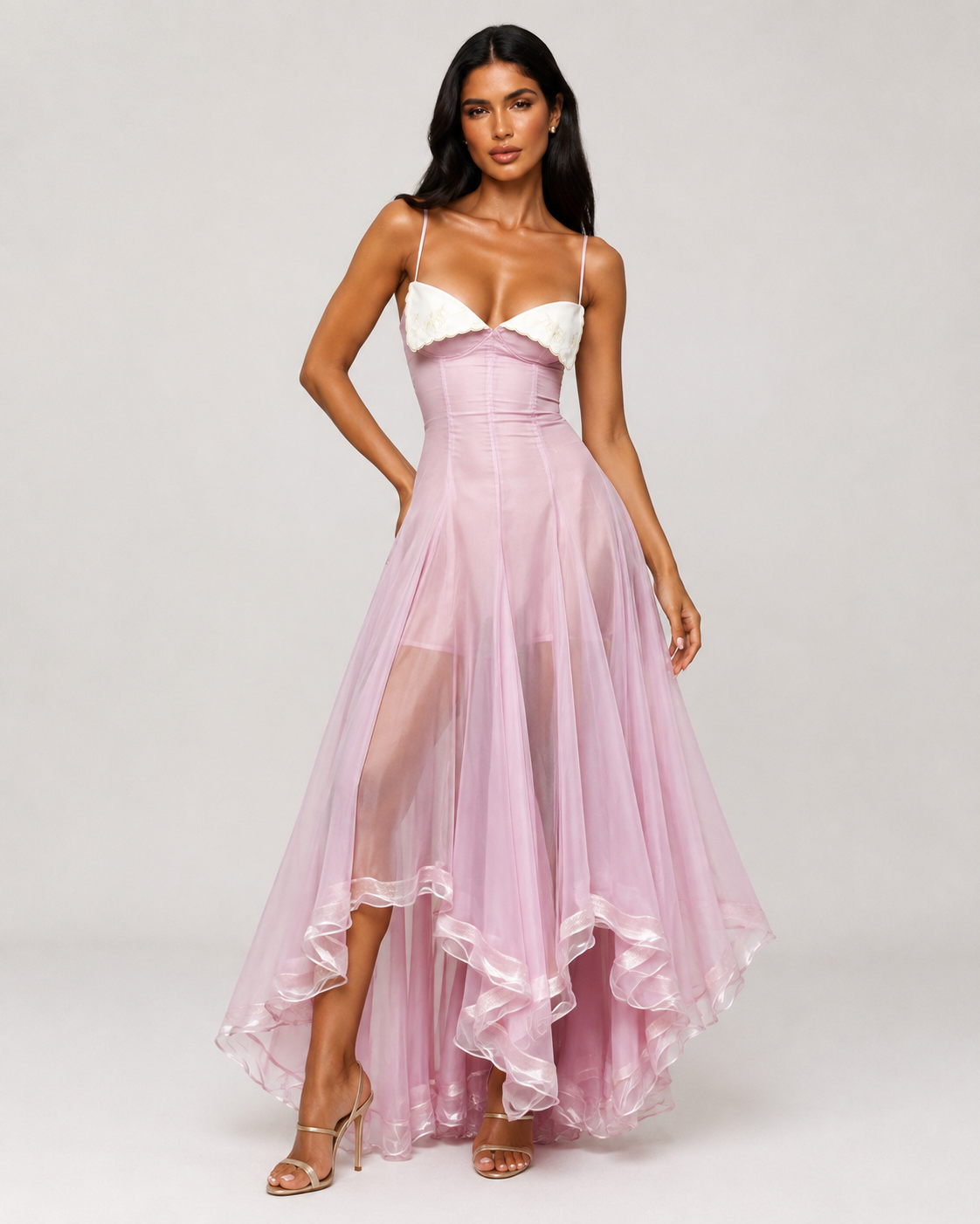 שמלת שיפון מידי LILAC ÉLÉGANCE