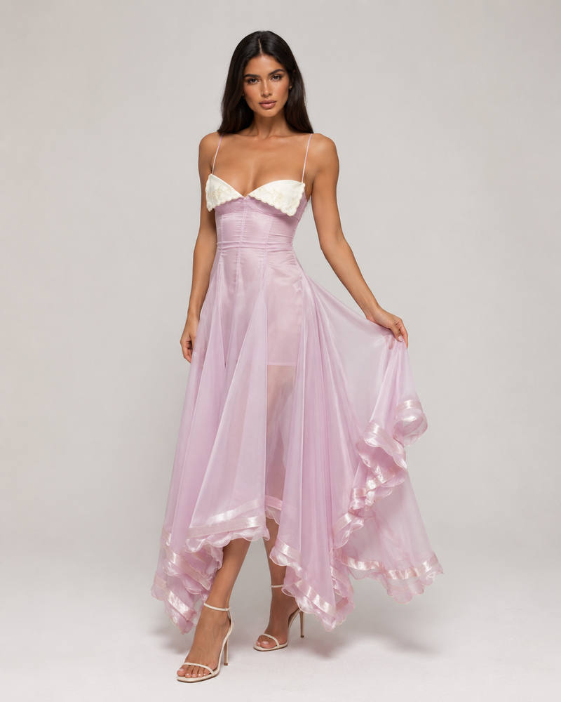 שמלת שיפון מידי LILAC ÉLÉGANCE
