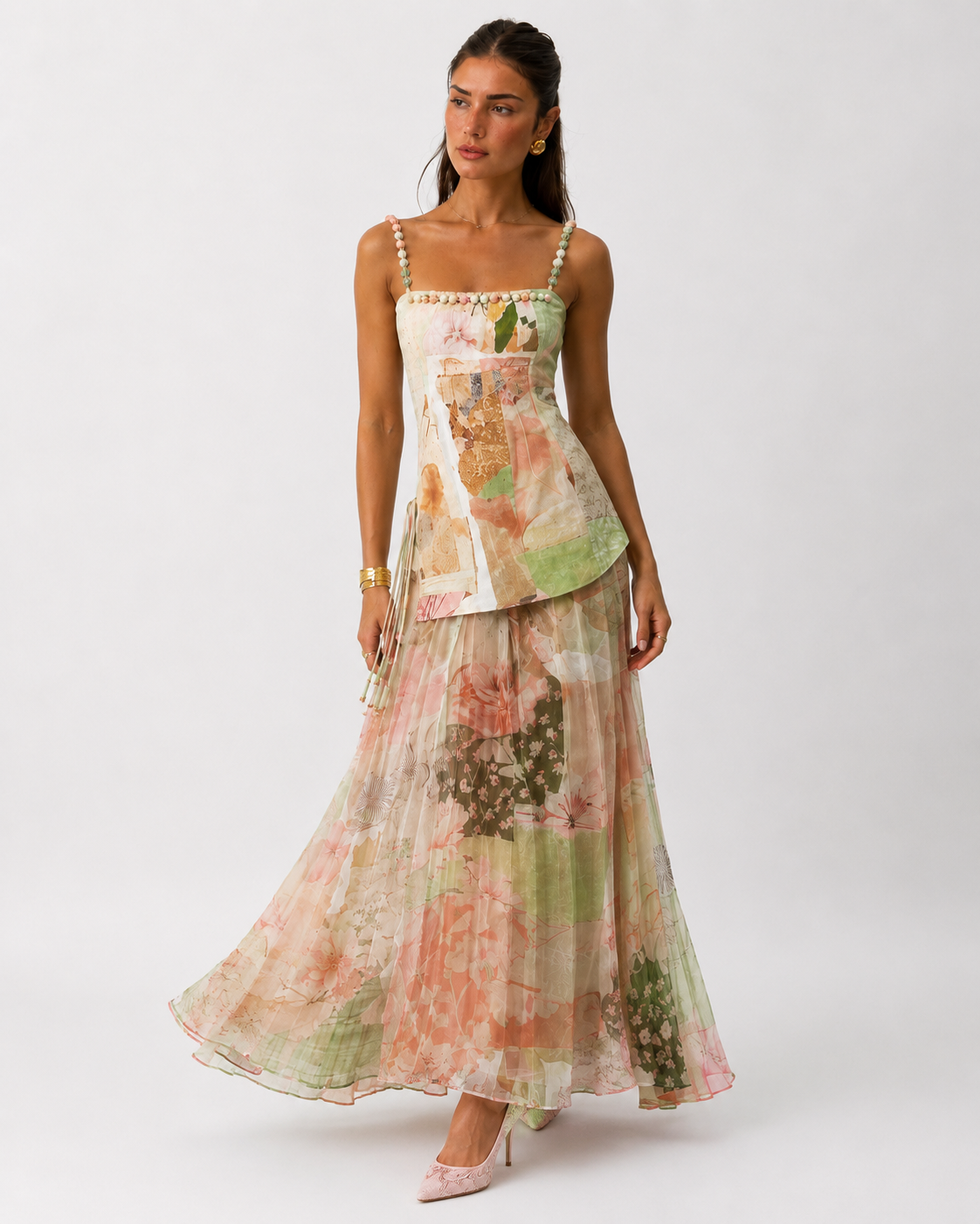 סט מקסי מודפס PATCHWORK BLOOM