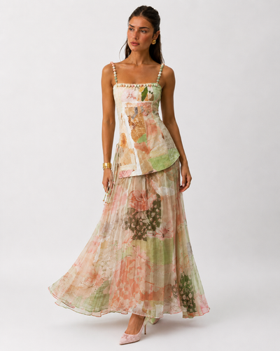 סט מקסי מודפס PATCHWORK BLOOM