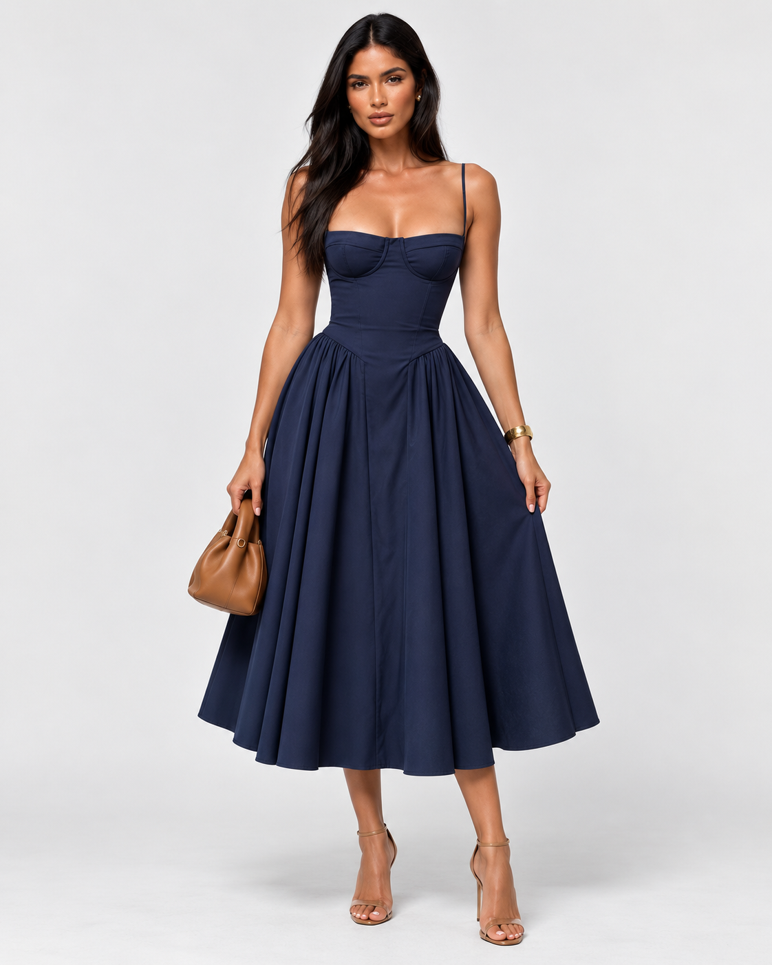 שמלת מידי קורסט NAVY ELEGANCE