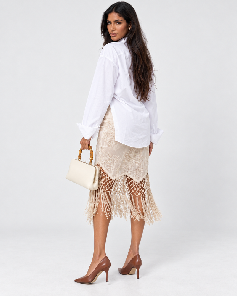 חצאית מידי LACE FRINGE