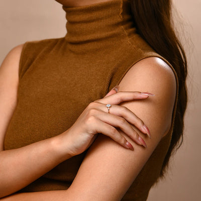 סט מואסנייט שרשרת+טבעת+עגילים דגם Lur