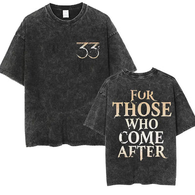 Vintage Washed Clair Obscur Expédition 33 T-shirt Men's Gothic Fashion Harajuku T-shirts Man Clothing Loose Short Sleeve T Shirt