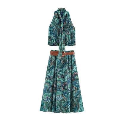 New Women's Sets 2026 Summer Skirts Sets Fashion Printed  Skirts Tops Women's 2-piece Set Chic Party Elegant Youth Sets Summer