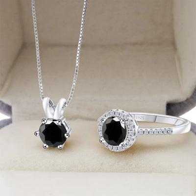 סט מואסנייט שרשרת+טבעת דגם Angel