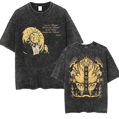 Vintage Washed Clair Obscur Expédition 33 T-shirt Men's Gothic Fashion Harajuku T-shirts Man Clothing Loose Short Sleeve T Shirt
