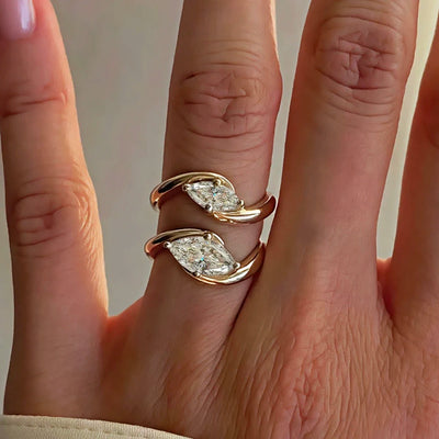 טבעת עם אבן מואסנייט דגם Karin