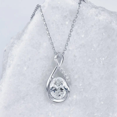 סט מואסנייט שרשרת+עגילים דגם Lunar