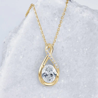 סט מואסנייט שרשרת+עגילים דגם Lunar