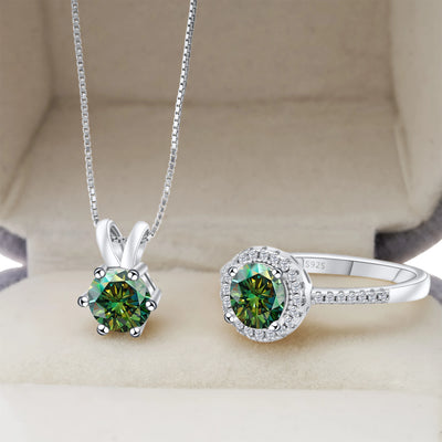 סט מואסנייט שרשרת+טבעת דגם Angel