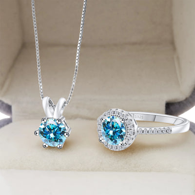 סט מואסנייט שרשרת+טבעת דגם Angel