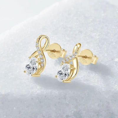 סט מואסנייט שרשרת+עגילים דגם Lunar